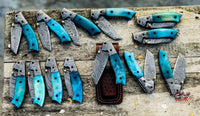 Happy Deal of Custom Handmade Damascus Pocket Folding Knives