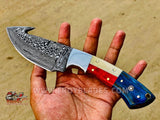 8.7” Custom Handmade Damascus Deer Hunting Gut hook knife