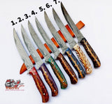 Buy One Get One Free Epoxy Pinecone Handles CUSTOM HANDMADE DAMASCUS FILLET KNIFE - Troy Blades