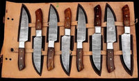 Beautiful Custom hand made Damascus steel kitchen knives sets - Troy Blades