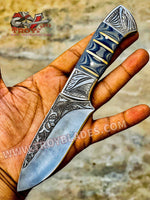 D2 steel 100% Hand tooled and handmade hunting camp knife