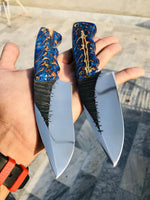 Hand Forged 1095 Steel Pine Cone Epoxy Hunting knives - Troy Blades