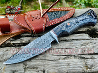 Custom Handmade Hunting Knife Damascus Steel Overall 10'' bowie #780