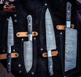 Custom Handmade Damascus Kitchen/BBQ Set S003 - Troy Blades