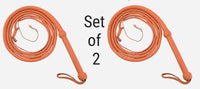 Deal of 2 Handmade Tan Color Kangaroo Leather Indiana Jones-style Whip